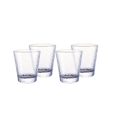 畅安 锤纹矮款玻璃杯 300ml*4