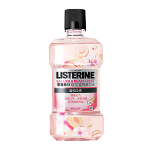 李施德林 樱花蜜桃漱口水 0酒精口感温和清新 500ml