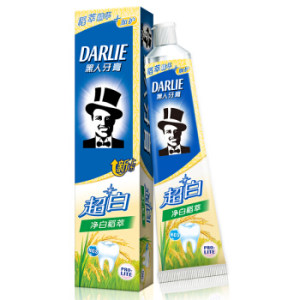 京东PLUS会员： DARLIE 黑人 超白净白稻萃牙膏 140g *8件