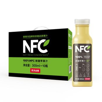 运费券收割机：NONGFU SPRING 农夫山泉 100%NFC新疆苹果汁 300ml*10瓶