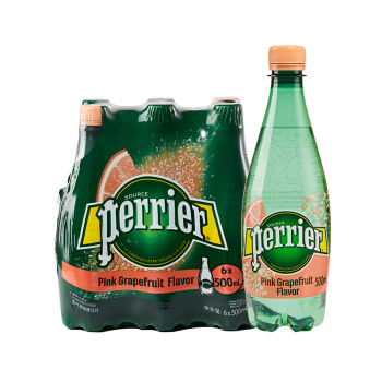 有券的上： 巴黎水（Perrier） 西柚味含气天然矿泉水 500ml*6瓶 *7件