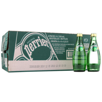 聚划算百亿补贴：Perrier 巴黎水 原味 气泡矿泉水 330ml*24瓶