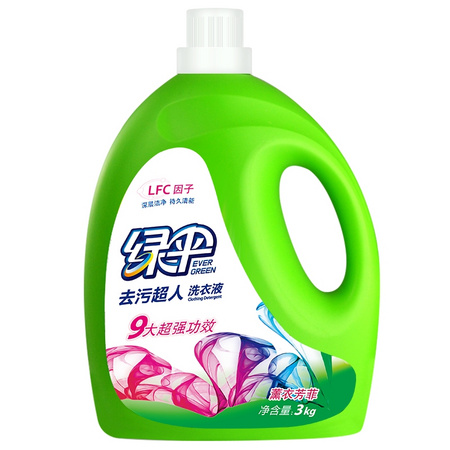 99大促、88VIP：EVER GREEN 绿伞 深层洁净洗衣液 3kg *5件