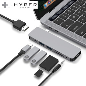 京东PLUS会员： Hyper GN21D 七合一Type-C拓展坞（Type-C/USB3.0*2/HDMI/TF/SD/3.5mm）