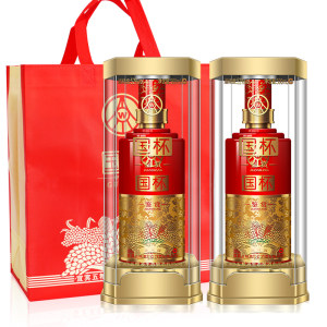 五粮液集团 国杯鉴赏 52度浓香型白酒 500ml*2瓶