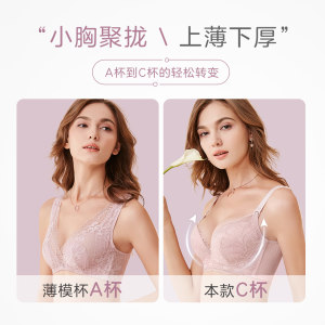 专柜同款 欧迪芬 2020新款舒适软钢圈内衣 蕾丝性感聚拢文胸