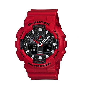 CASIO卡西欧 G-SHOCK系列 GA-100B-4ADR 运动双显防震电子表