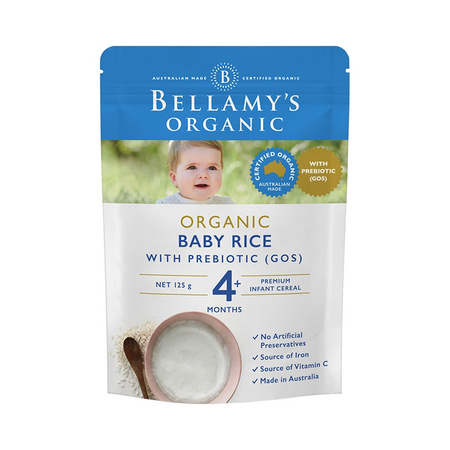 88VIP、限新客：BELLAMY'S 贝拉米 婴儿GOS益生元高铁米粉 125g/袋 *3件