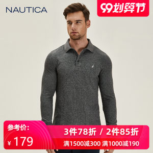 美国 NAUTICA/诺帝卡 男士长袖商务休闲Polo衫