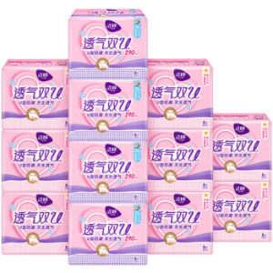 Ladycare 洁婷 透气双U 日用卫生巾组合装 96片（240mm*64片+290mm*32片） *5件