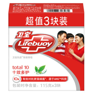 京东PLUS会员： Lifebuoy 卫宝 先进除菌香皂 115g*3块 *2件