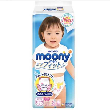 Moony 尤妮佳 女宝宝拉拉裤 XL38片 *4件