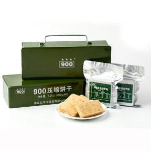 军工品质 900铁桶装 军粮压缩饼干 200g*6袋