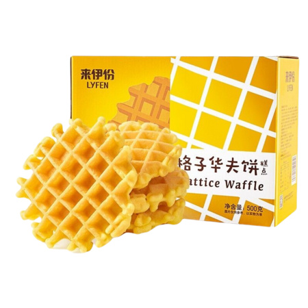 限地区、PLUS会员：LYFEN 来伊份 格子华夫饼 500g
