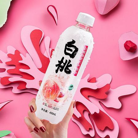 秋林 白桃味苏打水气泡水 450ml*12瓶 +凑单品