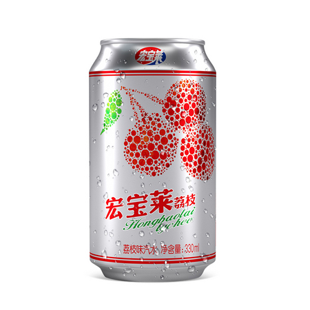 宏宝莱 荔枝味老汽水330ml*12罐整箱