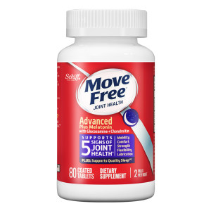  美国进口 Schiff MoveFree 舒眠氨糖软骨素 80粒 含褪黑素助睡眠 89元包邮