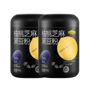 五谷磨房 核桃黑芝麻黑豆粉 600g*2罐 礼盒装