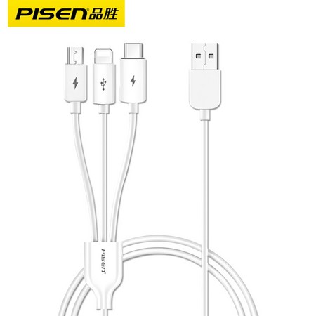 PISEN 品胜 数据线 一拖三 0.6米