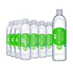 依能 0糖0脂0卡路里 柠檬味 苏打气泡水 500ml*24瓶*2箱