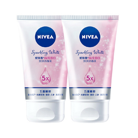 88VIP：NIVEA 妮维雅 晶纯皙白泡沫洁面乳 100g*2支