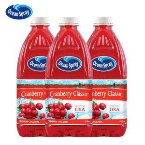 优鲜沛 OceanSpray 原味天然蔓越莓汁 1.5L*3瓶