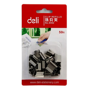 凑单品：deli 得力 8592 推夹器补充夹子 50枚