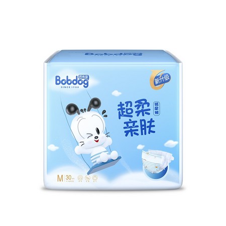 陪伴计划专享：BoBDoG 巴布豆 超柔亲肤系列 纸尿裤 M30片2包+L 22片 2包