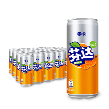 PLUS会员：Coca-Cola 可口可乐 橙味 汽水 碳酸饮料 330ml*24罐