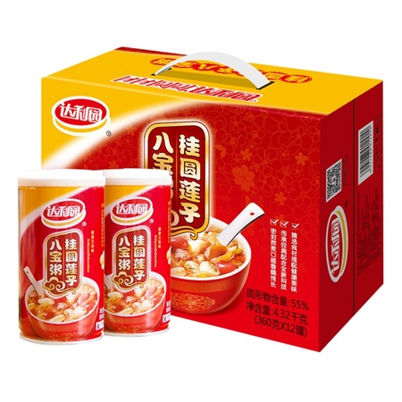 达利园 八宝粥桂圆莲子粥 360g*12罐/箱