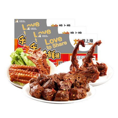 PLUS会员：煌上煌 香辣鸭脖鸭翅鸭锁骨 550g