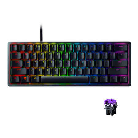 RAZER 雷蛇 猎魂光蛛 迷你版 61键 机械键盘 （雷蛇光轴、 PBT ）