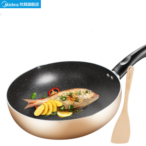 美的 麦饭石不粘锅 家用炒菜不沾铁锅
