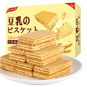 日式豆乳威化饼干 128g*3件 48枚