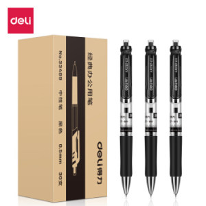 deli 得力 S01 按动中性笔 0.5mm 30支