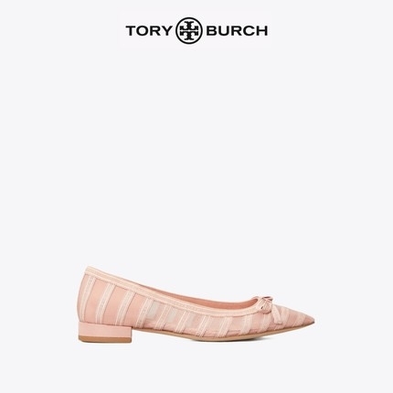 TORY BURCH 汤丽柏琦 58298 女款条纹网眼尖头单鞋