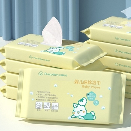 Purcotton 全棉时代 宝宝纯棉湿纸巾 便携装 20抽 10包
