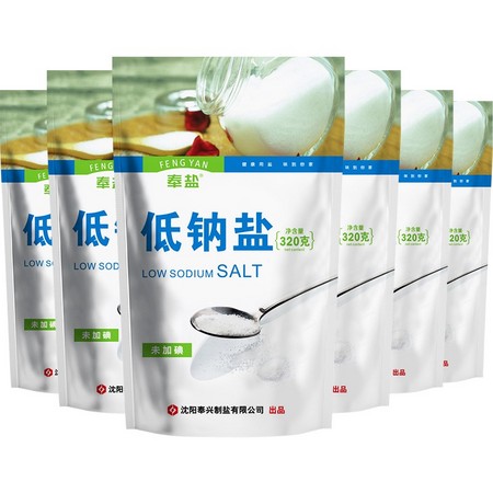 奉盐低钠盐无碘 320g*6袋