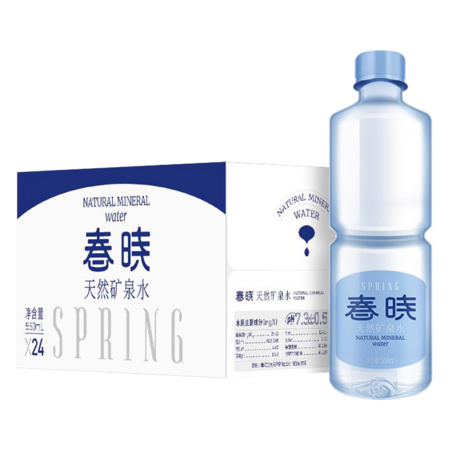 PLUS会员：SPRING 春晓 天然矿泉水整箱装 550ml*24瓶