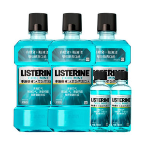 天猫超市 李施德林 冰蓝劲爽漱口水 500ml*3瓶 减少牙菌斑 63.97元包邮