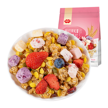 88VIP：FUSIDO 福事多 草莓酸奶果粒烘培燕麦片 400g