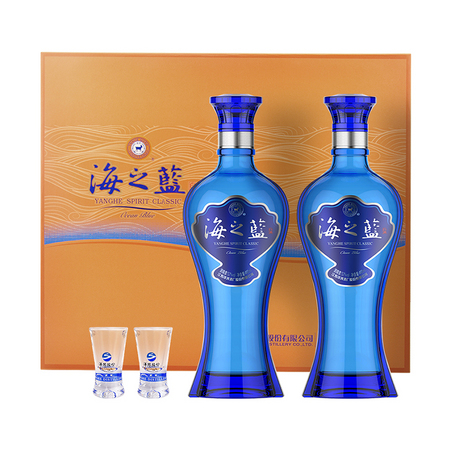 88VIP：YANGHE 洋河 海之蓝 52度 浓香型白酒 480ml*2瓶 礼盒装