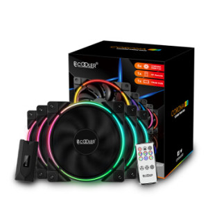 PCCOOLER 超频三 皓月FRGB RGB机箱风扇 120mm 五个装