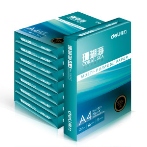 deli 得力 7360 珊瑚海 A4复印纸 70g 500张/包 8包整箱
